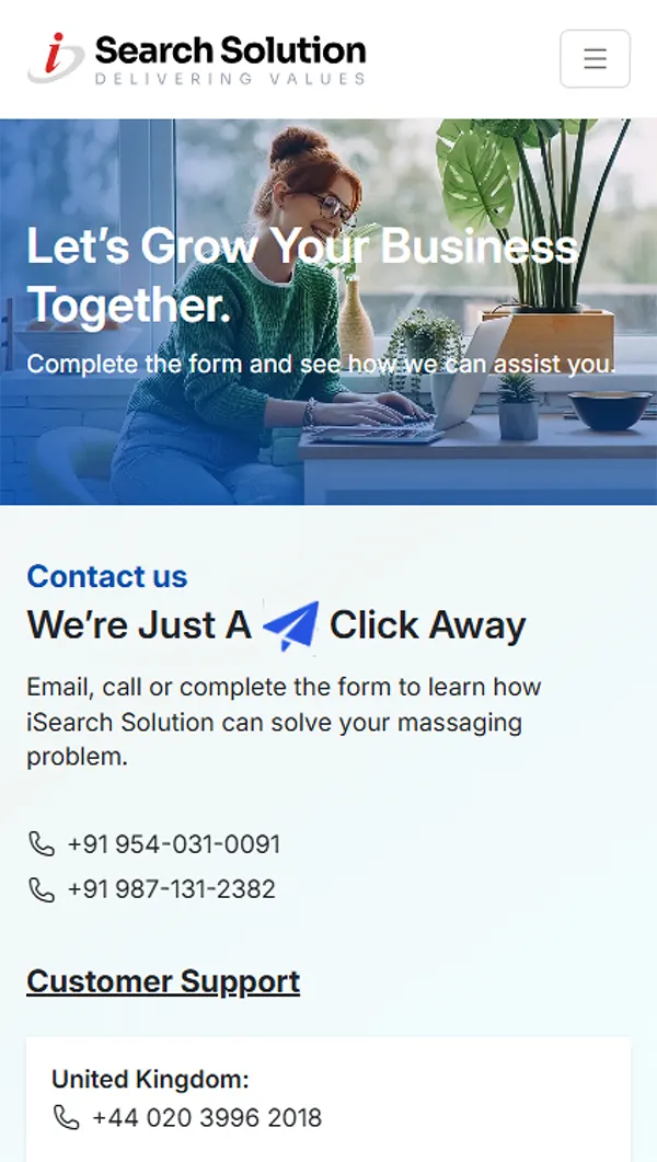 iSearchSolution Contact Page